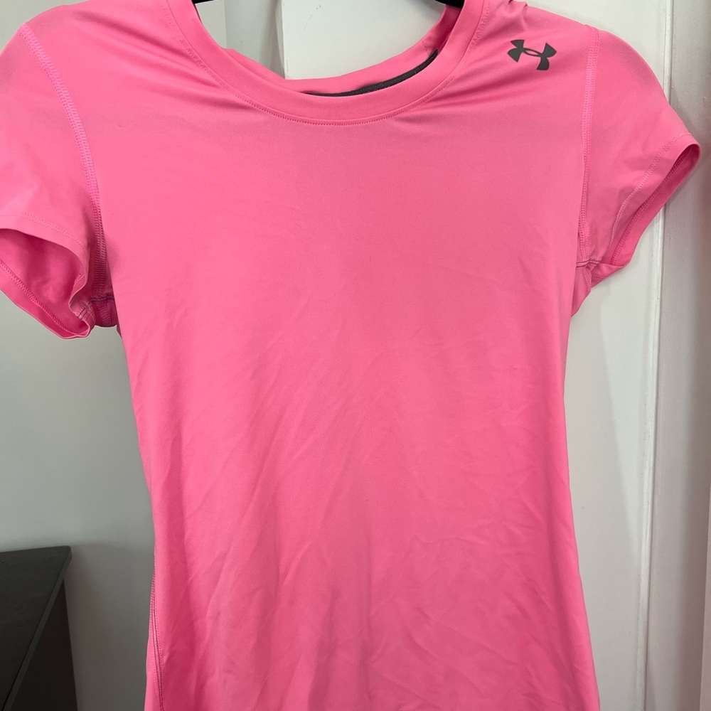 Under Armor Neon Pink Short Sleeve Dri-Fit Shirt, Size S